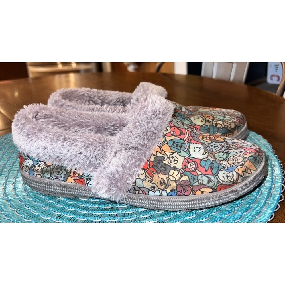 BOBS Skechers Cozy Dogs Winter Slippers Faux Fur Memory Foam‎ Slip On Shoes 7